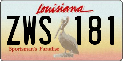 LA license plate ZWS181