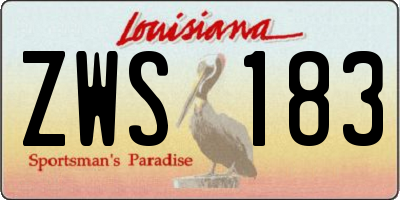 LA license plate ZWS183