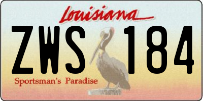 LA license plate ZWS184