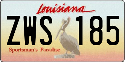 LA license plate ZWS185