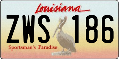 LA license plate ZWS186