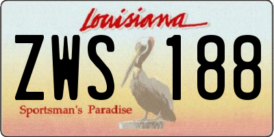 LA license plate ZWS188