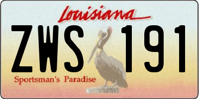 LA license plate ZWS191