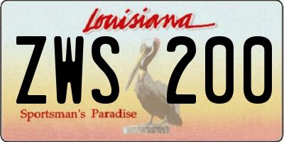 LA license plate ZWS200