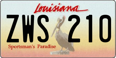 LA license plate ZWS210