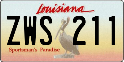 LA license plate ZWS211