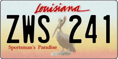 LA license plate ZWS241