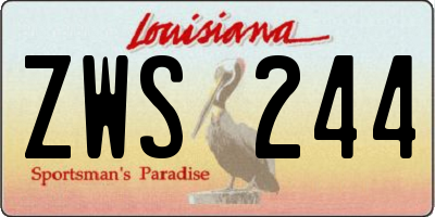 LA license plate ZWS244