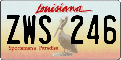 LA license plate ZWS246