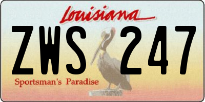 LA license plate ZWS247