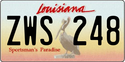 LA license plate ZWS248