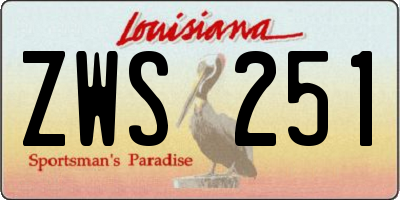 LA license plate ZWS251