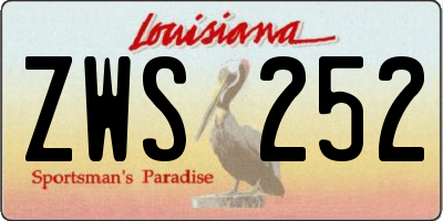 LA license plate ZWS252