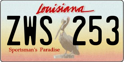 LA license plate ZWS253