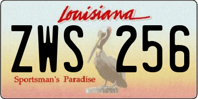 LA license plate ZWS256