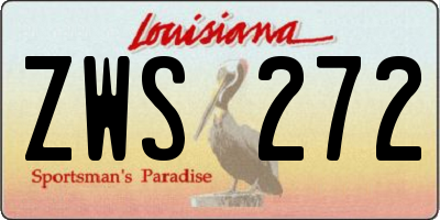 LA license plate ZWS272