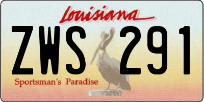 LA license plate ZWS291