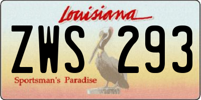 LA license plate ZWS293