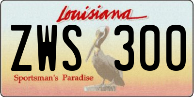 LA license plate ZWS300