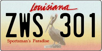 LA license plate ZWS301