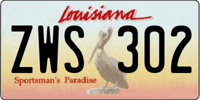 LA license plate ZWS302