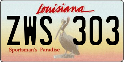 LA license plate ZWS303