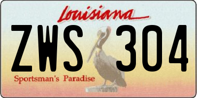 LA license plate ZWS304