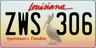 LA license plate ZWS306