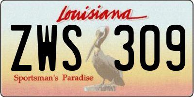 LA license plate ZWS309