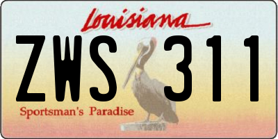 LA license plate ZWS311
