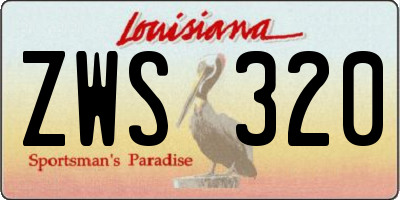 LA license plate ZWS320