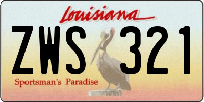 LA license plate ZWS321