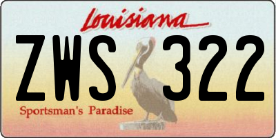 LA license plate ZWS322