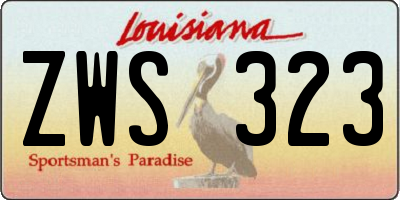 LA license plate ZWS323