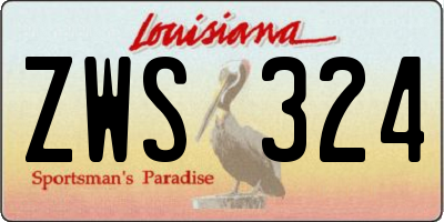 LA license plate ZWS324