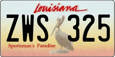 LA license plate ZWS325