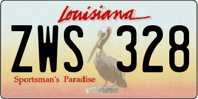 LA license plate ZWS328