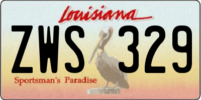 LA license plate ZWS329