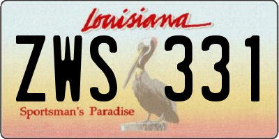 LA license plate ZWS331