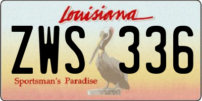 LA license plate ZWS336