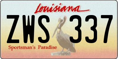 LA license plate ZWS337