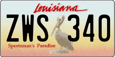 LA license plate ZWS340