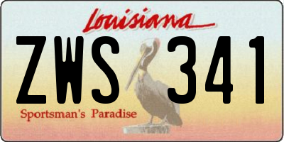 LA license plate ZWS341