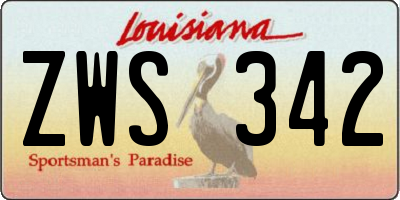 LA license plate ZWS342