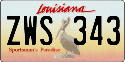 LA license plate ZWS343