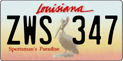 LA license plate ZWS347