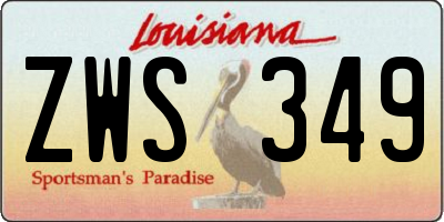 LA license plate ZWS349