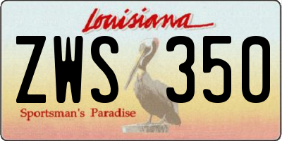 LA license plate ZWS350