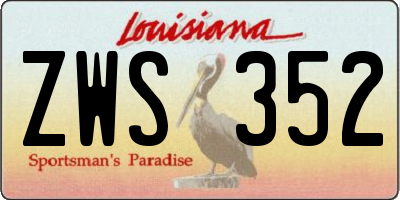 LA license plate ZWS352