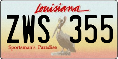 LA license plate ZWS355